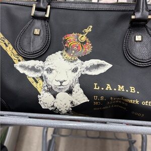 L.A.M.B. Black and Gold Graphic Tote